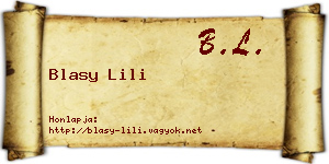 Blasy Lili névjegykártya